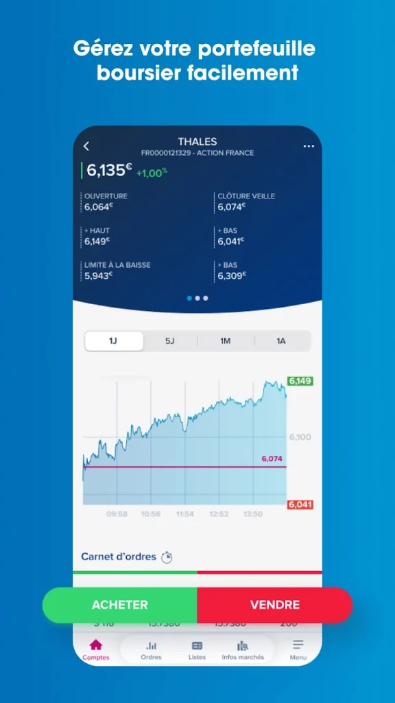 application BoursoBank Bourse